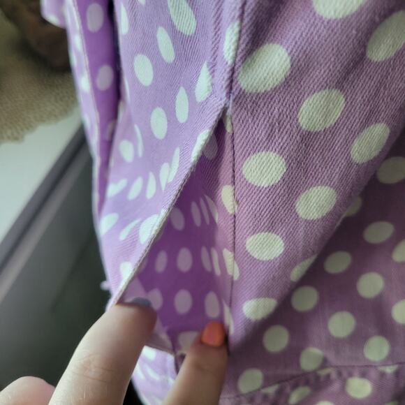 Christopher & Banks Purple Polka Dot Denim Jacket Women’s 1X 3/4 Sleeve - Picture 4 of 12